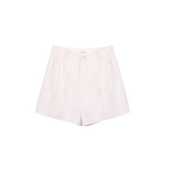 Spring and summer old money style 100% linen casual wide-leg shorts