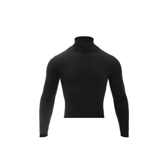 TOMATOPAPA秋冬新品长袖T恤高领修身高弹运动健身体恤青年潮上衣