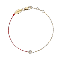 (Self-operated) redline round diamond rose gold half rope half chain womens bracelet