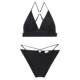 Hot spring solid color bikini deep v simple art test swimsuit