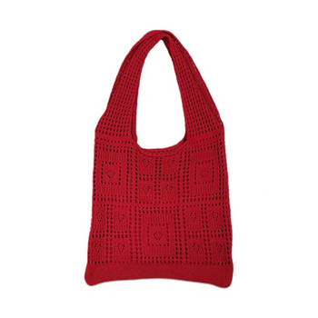 Red resort style shoulder bag women's large capacity tote bag