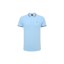 (Self-operated) EMPORIO ARMANI Armani lapel short-sleeved POLO shirt sky blue imported