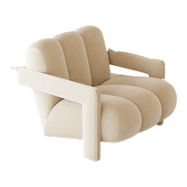 Xiaoyun light luxury single sofa living room fabric cream style casual designer lazy sofa chair balcony single chair