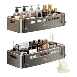 Submarine Bathroom Shelf, No-Drill Corner Shower Room Wall-Mounted Storage Rack for Shower Gel, Square Shape