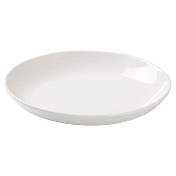 Extra large pure white deep plate ceramic fish head plate cover rice plate