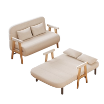 Folding sofa bed dual-use 2024 new solid wood multi-functional small apartment internet celebrity single bed household retractable bed