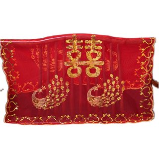 Bride's Red Holding Marriage 2022 Cedame Varid Xiuhe Mean Family Xipa Chinese Wedding Red Head Scarf