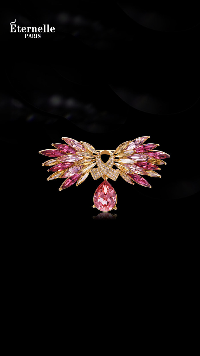 Eternelle French timeless elegance butterfly brooch, high-end crystal accessory, women's lapel pin, brooch, corsage.