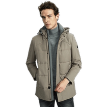 Kinley À venir Automne Hiver New Mens Cotton Vêtements DuPont Coton Coton Slick Livita Collar Moyen à mi-longueur Jacket occasionnel Homme