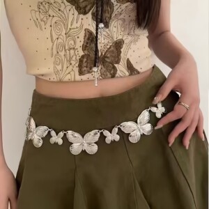 欧美跨境波西米亚图形金属腰链简约身体链百搭连衣裙束腰创意腰链