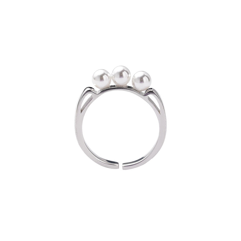 Balance Beam Pearl Ring S925 Sterling Silver Niche Design
