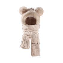 Симпатичная маленькая медведь шляпа осенняя зимняя женская ушная шляпа-плюшевая антихолодные теплые шарфы интегрированные с шапкой Три комплекта