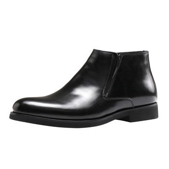 British genuine leather wool plus fleece warm chelsea boots