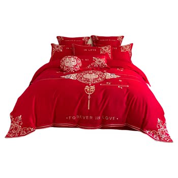 Class a 120 count cotton new chinese style wedding four-piece set