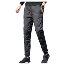 Large size white duck down down pants for middle-aged and elderly men in winter windproof and rainproof outer wear warm casual leggings and cotton pants