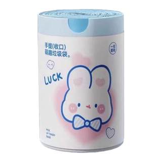 Cartoon drawstring garbage bag thickened and extra thick portable home kitchen tear-off plastic bag affordable