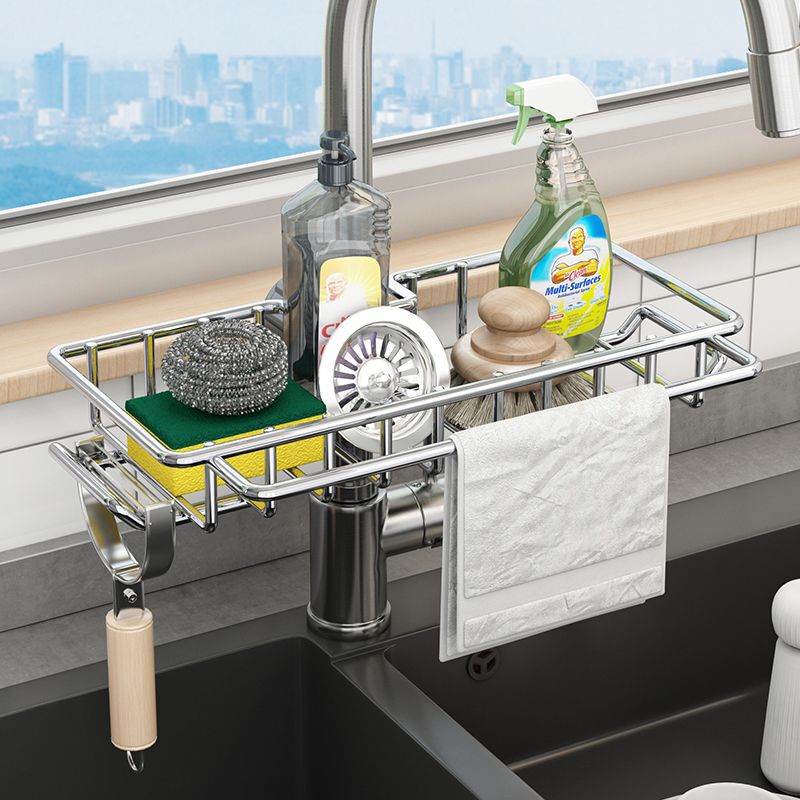 Kitchen Faucet Storage Rack Double-Layer Sink Dishwashing Cloth Steel Wool Sponge Storage Draining Basket Kitchen Faucet Storage Rack Double-Layer Sink Dishwashing Cloth Steel Wool Sponge Storage Draining Basket