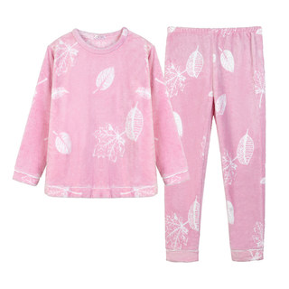 Women's autumn and winter pajamas thickened coral velvet suit