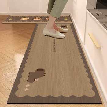 Kitchen special floor mats 2024 new maintenance-free water-absorbent anti-skid household floor mats stain-resistant door carpet door mats