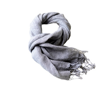 Japanese Style High-Quality Linen Scarf for Men, Thin Solid Color, Versatile and Artistic Narrow Scarf Made of Cotton and Linen