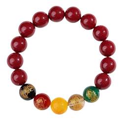 Authentic Cinnabar Bracelet Official Flagship Store Lucky Year Five-Way God of Wealth Purple Gold Sand Transport Bead Bracelet Pixiu