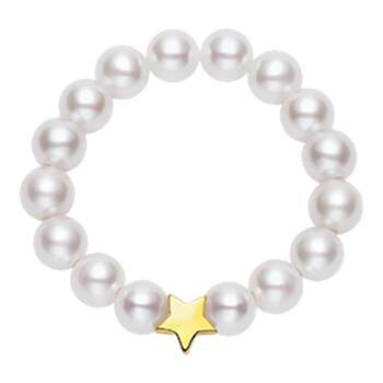 Ou shiman jewelry nuclear freshwater pearl ring highlight slightly flawed elastic rope star shape female 925 silver star falling