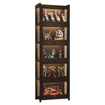 Figure display cabinet transparent acrylic display box with lights