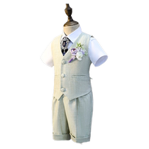 Childrens suit suit boy flower girl wedding high-end dress catwalk host costume competition small suit summer