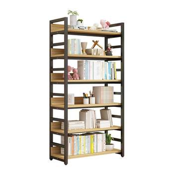 Bookshelf floor storage rack simple living room steel wood shelf display rack children's bookcase iron multi-layer storage rack