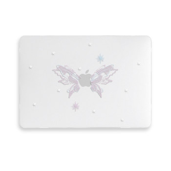 GUOXI Creative Butterfly Translucent Case ເຫມາະສໍາລັບ Apple macbookpro protective case 2023 new 14-inch macbook case air13 notebook mac computer thin and light 13.3 transparent protective case