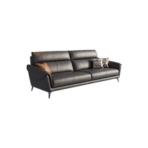 Pashaman leather sofa first-layer cowhide high backrest Italian minimalist living room small apartment light luxury style straight row for three people