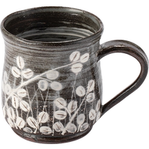 (Self-operated) Japan imported Kiyomizu-yaki Hagi flower mug Japanese-style handmade retro stoneware coffee cup water cup