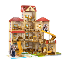 Jouets pour enfants maison de jeu petite fille château de princesse 4 filles maison de poupée 3 à 6 ans filles villa maison 551