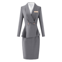 Design sense teacher professional attire suit suit slim senior hotel manager jewelry store work clothes gray work clothes