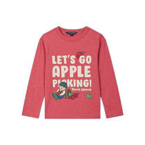 TeenieWeenie Kids 24 autumn new girls ribbed round neck loose printed T-shirt