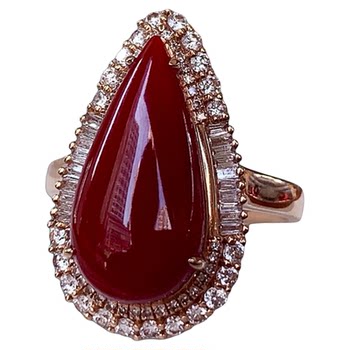 Enimol japan aka aka ox blood red women's ring