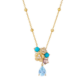 Cigalong gold silk hibiscus necklace