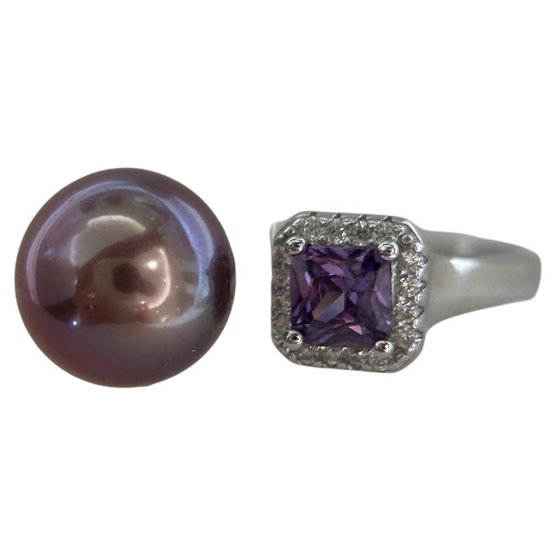 Zhenshe natural freshwater pearl 925 sterling silver ring
