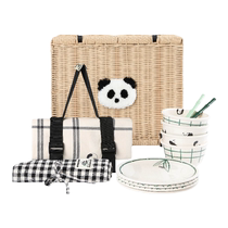 tbh wild beasts home panda boom boom series of bamboo fiber cutlery sets home Joe transfer bowls chopsticks saucer sets