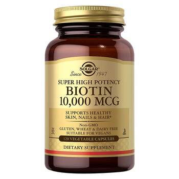 Solgar ນໍາເຂົ້າ biotin ແຄບຊູນ biotin 10000mcg ວິຕາມິນ b7 ຫຼັງຈາກເກີດລູກ ຕ້ານການເກີດຜົມຫລົ່ນ ແລະ ບໍາລຸງເສັ້ນຜົມໃຫ້ແຂງແຮງ