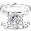 Pair of rings from the same style from big brands at the counter