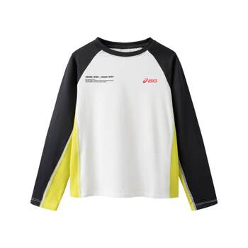 Asics children's clothing 2025 autumn new sports long sleeve t-shirt hygroscopic quick dry round v-neck long sleeve t-shirt