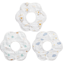 October crystallized baby bib for eating and drinking pure cotton bib for newborn baby waterproof 360 degree rotatable 3 pieces