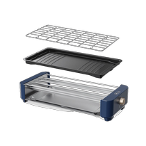 Bear electric grill household smokeless barbecue machine indoor skewers machine barbecue grill barbecue plate high-power non-stick removable