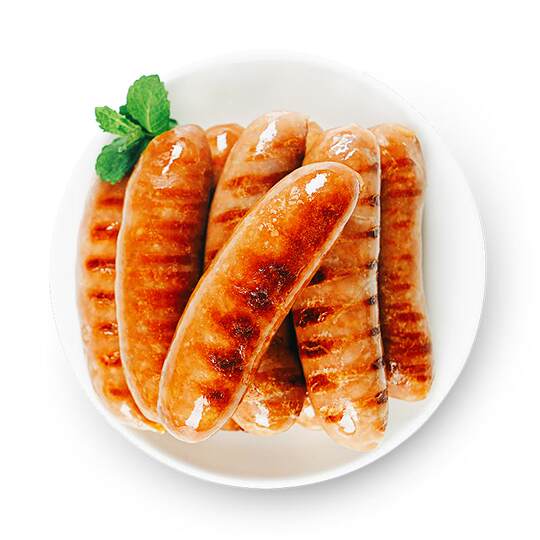 Колбаса с черным перцем на гриле из вулканического камня Даити