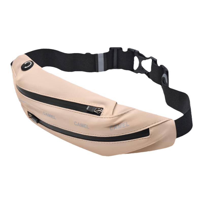 Camel outdoor running multi-functional sports waist bag crossbody bag men and women large capacity morning jogging fitness equipment chest bag