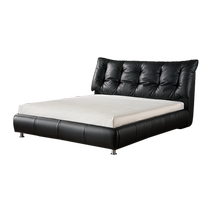 Gujia Home Italian-style light luxury leather bed large black cow master bedroom bed high-end atmospheric double bed bedroom king bed 8159