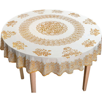 Waterproof and oil-resistant dining tablecloth lace gold hot stamping Waterproof and oil-resistant dining tablecloth lace gold hot stamping
