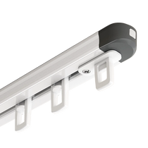 Retractable curtain track single and double rail integrated side-mounted ultra-thin silent slide aluminum alloy guide rail curtain rod hook type
