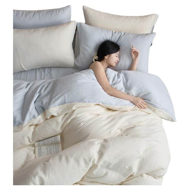 Muji Class A complete cotton gauze four-piece set solid color